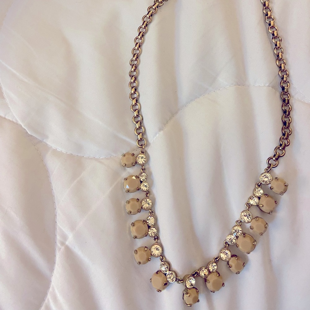 JCrew Gold, Diamond, & Stone Necklace